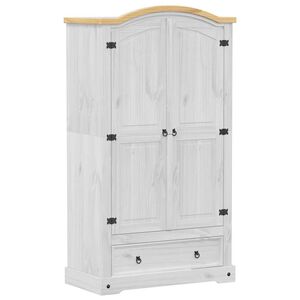 vidaXL Garderobe Corona hvit 102x52x186 cm heltre furu