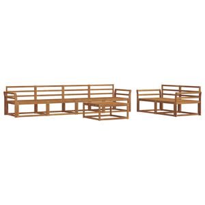 vidaXL Utend&oslash;rs sofa-sett 7 pcs Naturlig Solid akasietre