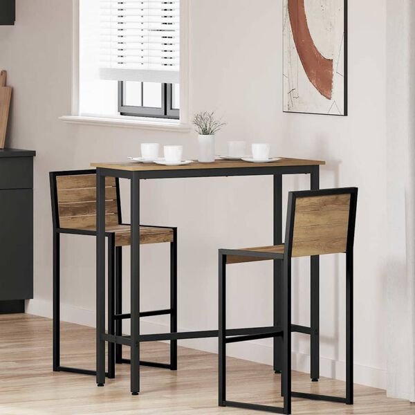 vidaXL bord Artisan Eik 100 x 40 x 100,5 cm Konstruksjonsvirke og st&aring;l