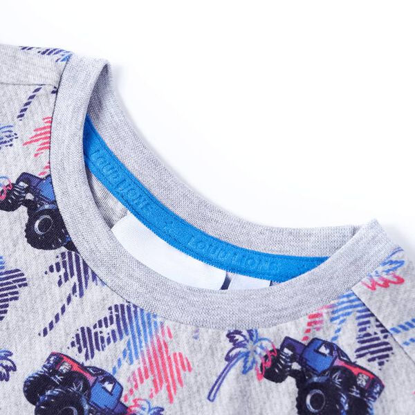 Fotball T-skjorte for barn grå melert 140