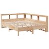 vidaXL Seng med bokhylle uten madrass 150x200 cm heltre furu