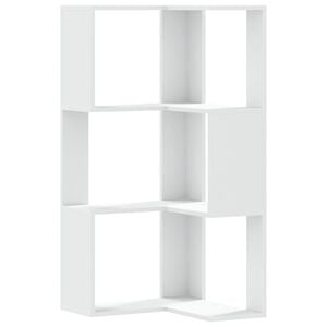vidaXL Bokhylle for hj&oslash;rne 3 etasjer hvit 50x50x102 cm konstruert tre
