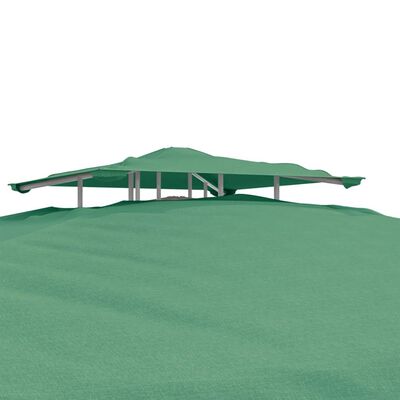 vidaXL Paviljong med dobbelttak grønn 3x3x2,68 m stoff