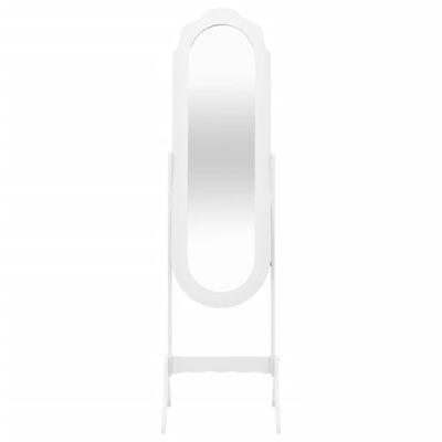 vidaXL Frittstående speil hvit 45,5x47,5x160 cm konstruert tre