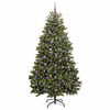 vidaXL Kunstig juletre med 300 LED gr&oslash;nn 210 cm PVC og metall