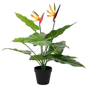 vidaXL Kunstig Strelitzia Plante Gr&oslash;nn 65 x 13 x 55 cm