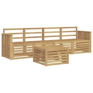 vidaXL Utend&oslash;rs sofa-sett 5 stk. Hvit Solid akasietre