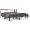vidaXL Sengeramme i metall med hode- og fotgavl svart 193x203 cm