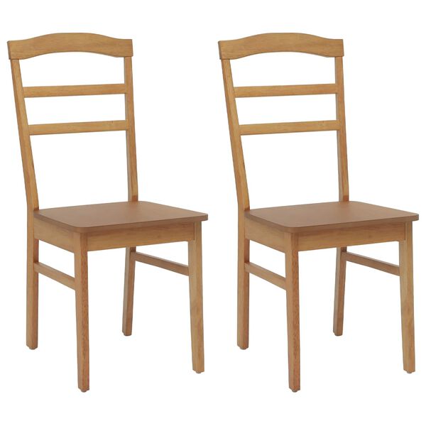 vidaXL Spisestuestol 2 pcs Naturlig Solid Gummitre