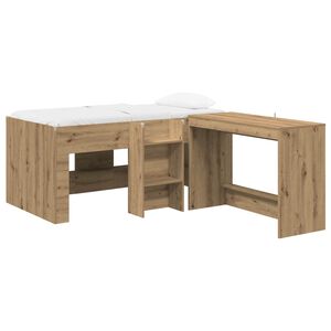 vidaXL Barneseng med skrivebord 2 stk. Artisan eik Konstruert tre