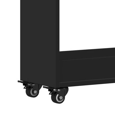 vidaXL Sidebord med hjul svart 60x22x79 cm konstruert tre