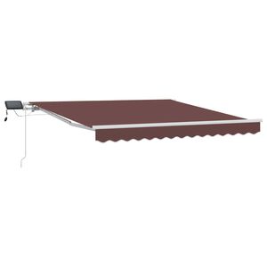 vidaXL Manuell uttrekkbar markise med LED brun 300x250 cm
