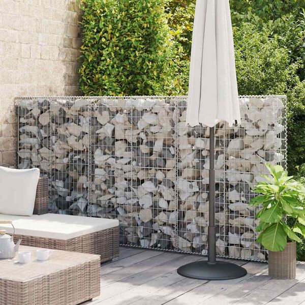 vidaXL Gabion med topp- og bunnlokk galvanisert stål 300x50x150 cm
