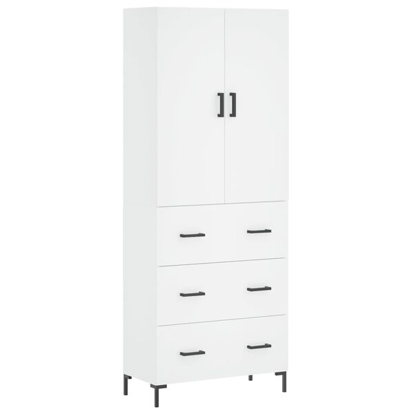 vidaXL Highboard hvit 69,5x34x180 cm konstruert tre