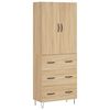 vidaXL Highboard sonoma eik 69,5x34x180 cm konstruert tre