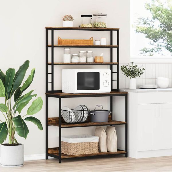 vidaXL Kj&oslash;kkenskap R&oslash;kt eik 100 x 40 x 168 cm Konstruert tre