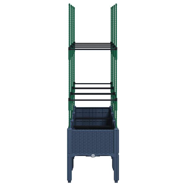 vidaXL Plantekasse med espalier blågrå 120x40x142,5 cm PP
