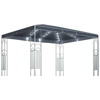 vidaXL Paviljong med gardin og LED-strenglys 400x300 cm antrasitt