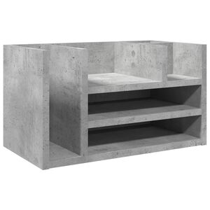 vidaXL Hylle til skrivebord betonggr&aring; 44,5x24x25 cm konstruert tre
