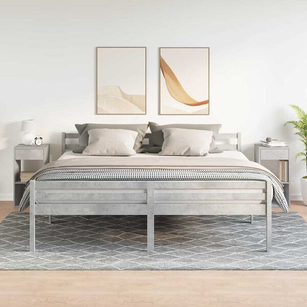 vidaXL Nattbord med skuff 2 stk betonggr&aring; 35x34x66,5 cm