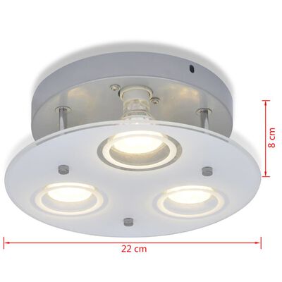 Rund LED Taklampe med 3 lyspærer