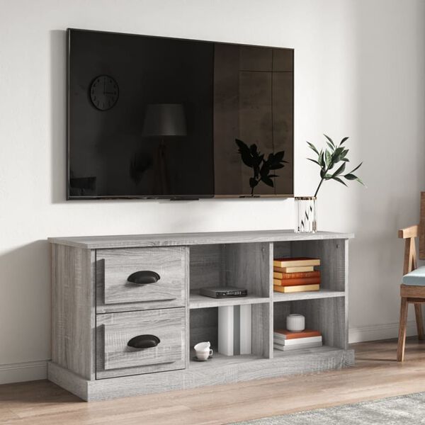 vidaXL TV-benk grå sonoma 102x35,5x47,5 cm konstruert tre