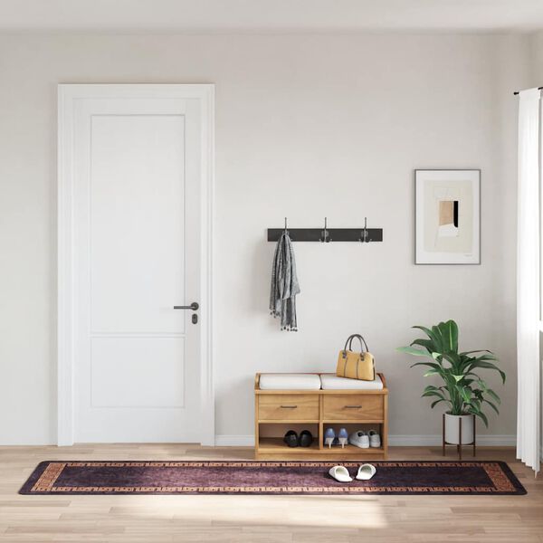 vidaXL Vaskbart teppe 80x300 cm svart og gull