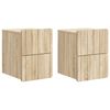 vidaXL Vegghengt Nattbord med skuff 2 pcs Sonoma eik 33 x 34,5 x 43 cm