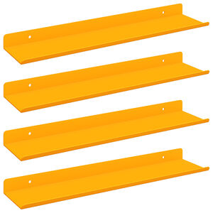 vidaXL Flytende hylle Veggmontert 4 stk. Sennepsgul 40 x 8,5 x 2,5 cm