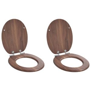vidaXL Myk-lukking toalettsete 2 stk. Brun 44 x 38 cm MDF-plater