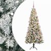 vidaXL Kunstig juletre med julekuler 180 cm 300 LED-lys Varmhvit
