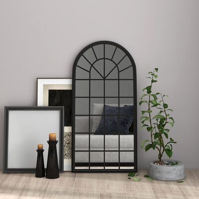 vidaXL Speil svart 90x45 cm for innendørs bruk jern