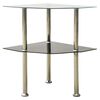 vidaXL Sidebord 2 etasjer gjennomsiktig svart 38x38x50 cm herdet glass