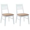 vidaXL Spisestoler 2 pcs Hvit 43 x 54 x 89 cm Solid Gummitre