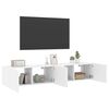 vidaXL Vegghengte TV-benker med LED 2 stk hvit 80x35x31 cm