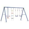 vidaXL Ute Huske Sett Flerfarget 330 x 185 x 185 cm St&aring;l og PE