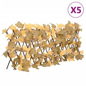 vidaXL Utvidbart espalier kunstige l&oslash;nneblader oransje 5 stk 180x30 cm