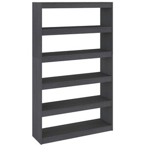 vidaXL Bokhylle/romdeler gr&aring; 100x30x167,5 cm heltre furu
