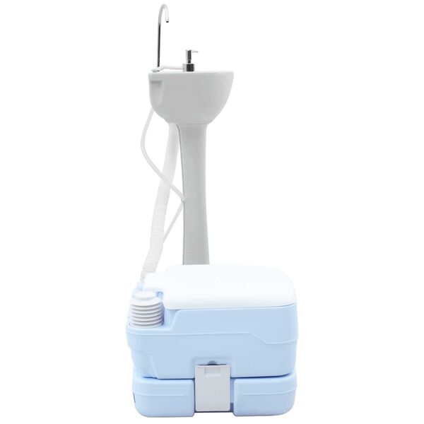 vidaXL Camping Toalett Set 2 pcs Blå og hvit Høy-densitet Polyetylen