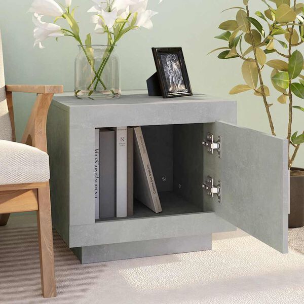 vidaXL Salongbord betonggr&aring; 51x50x45 cm konstruert tre