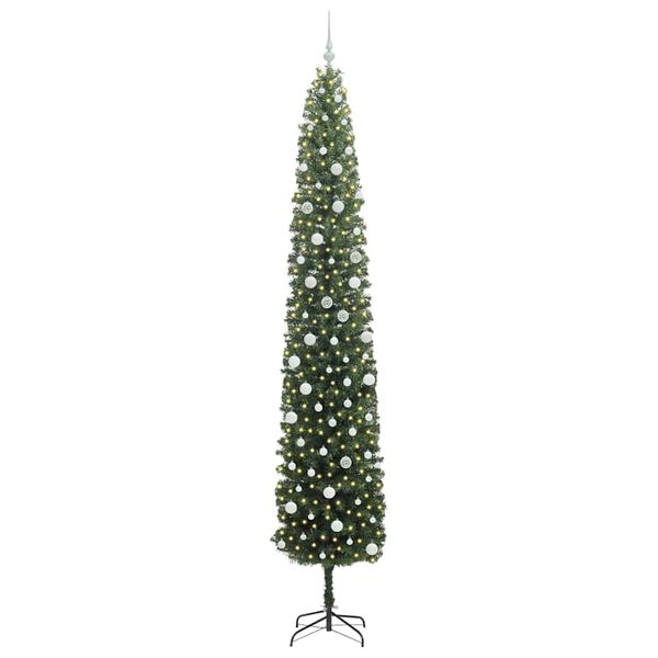 vidaXL Kunstig juletre med 300 LED gr&oslash;nn 300 cm PVC og st&aring;l og plast