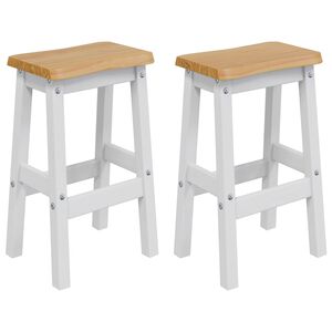 vidaXL H&oslash;y Barstol EKAI 2 stk. Hvit 40 x 29 x 63 cm Heltre furu