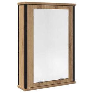 vidaXL Baderomshylle med speil artisan eik 42x12x60 cm konstruert tre
