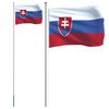 vidaXL Slovakia flagg og stang 6,23 m aluminium