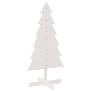 vidaXL Juletre av tre til pynt hvit 120 cm heltre furu