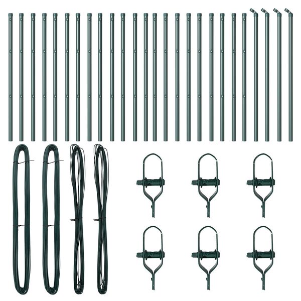 vidaXL Gjerdepåle Annet 26 pcs Grå 3,2 x 3,2 x 70 cm Stål