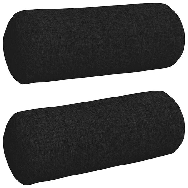 vidaXL Bolster puter 2 pcs Svart Ø 15 x 40 cm stoff