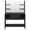 vidaXL Sminkebord med LED-lys 100x40x135 cm MDF svart
