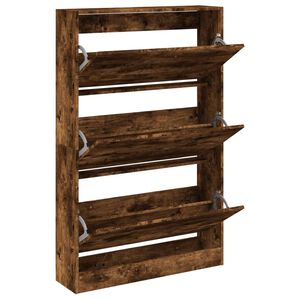 vidaXL Skoskap r&oslash;kt eik 80x21x125,5 cm konstruert tre