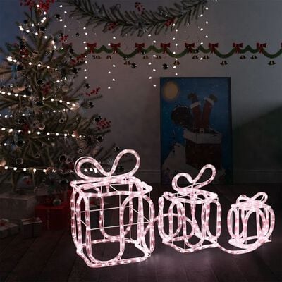 vidaXL Julepynt gaveesker med 180 lysdioder innendørs utendørs